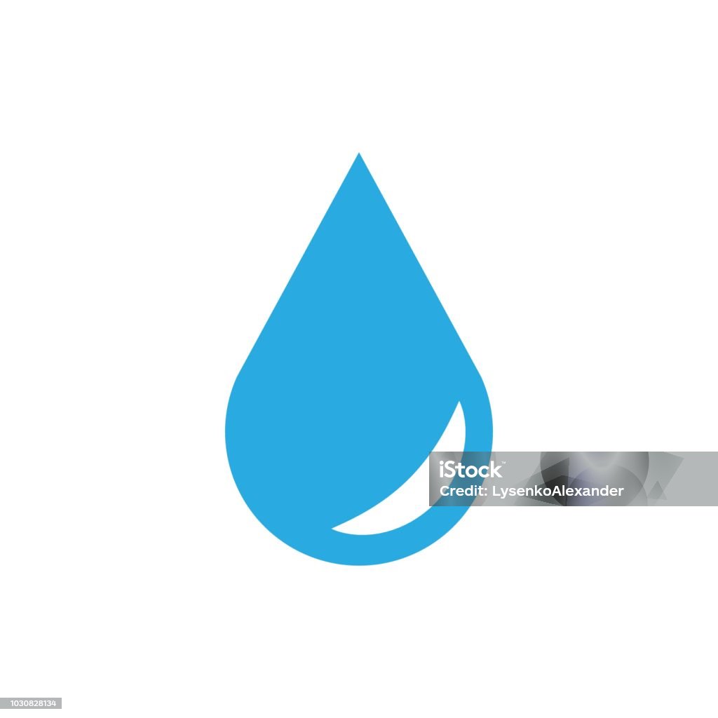 Icono de gota de agua en estilo plano. Ilustración de vector de gotas de lluvia sobre fondo blanco aislado. Concepto de negocio de gota de agua de gota. - arte vectorial de Agua libre de derechos