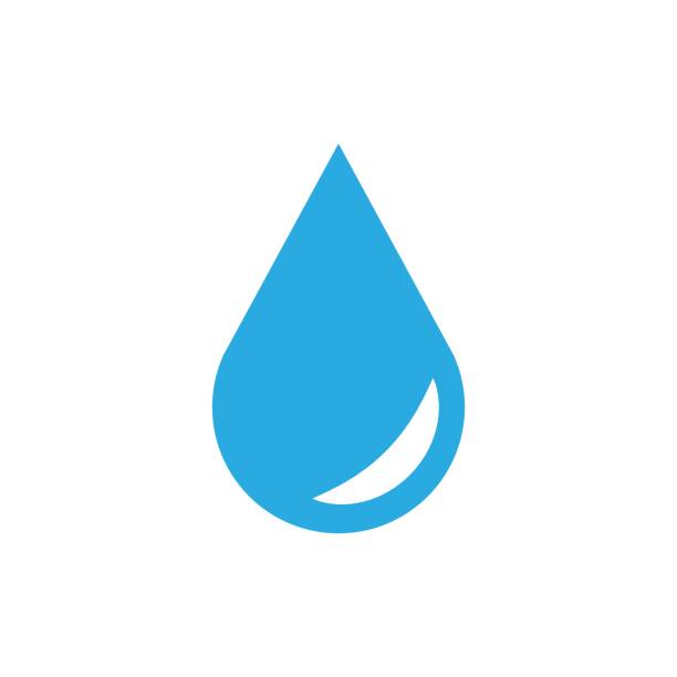 ilustraciones, imágenes clip art, dibujos animados e iconos de stock de icono de gota de agua en estilo plano. ilustración de vector de gotas de lluvia sobre fondo blanco aislado. concepto de negocio de gota de agua de gota. - waterdrop