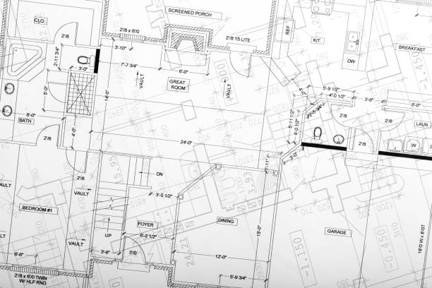 製図ます。 - architecture blueprint built structure construction ストックフォトと画像