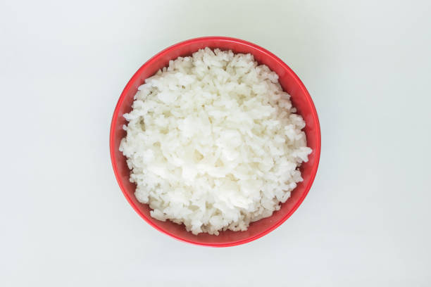 cucinato bianco basmati ciotola di riso cibo naturale - clipping path rice white rice basmati rice foto e immagini stock