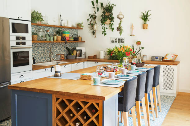 istock Fresh summer breakfast in Mediterranean style kitchen. Bright and sunny space with a lot of herbs and plants. 1030845360