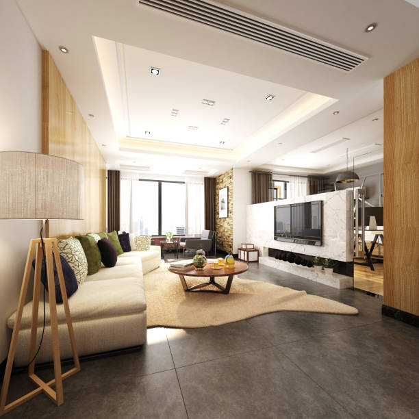 istock 3d render of living room 1030845842