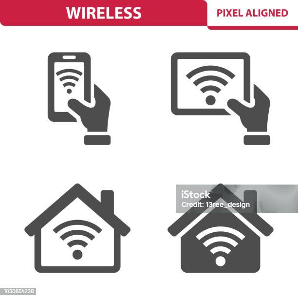 Wireless Icons Stock Illustration - Download Image Now - Home Automation, Icon Symbol, Symbol