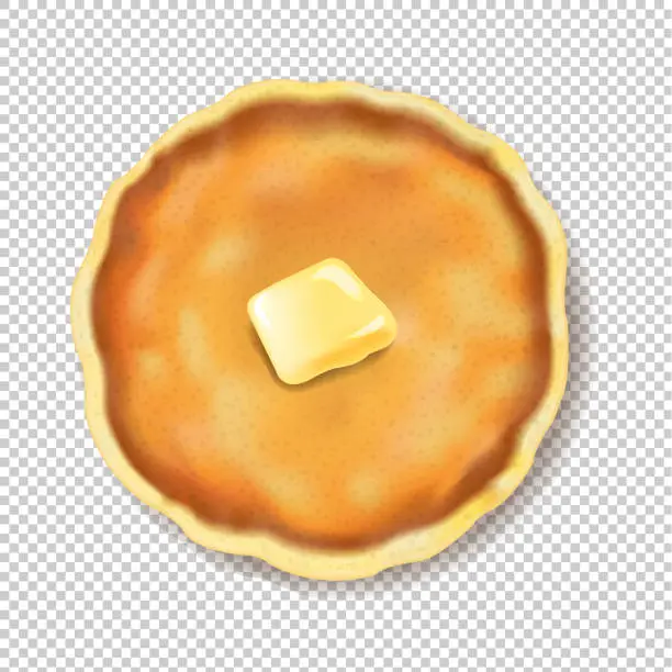 Vector illustration of Pancake Isolated With Butter Transparent Background