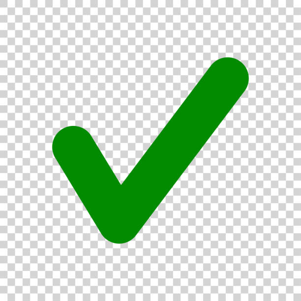 ilustrações de stock, clip art, desenhos animados e ícones de green check mark icon isolated on transparent background - smile