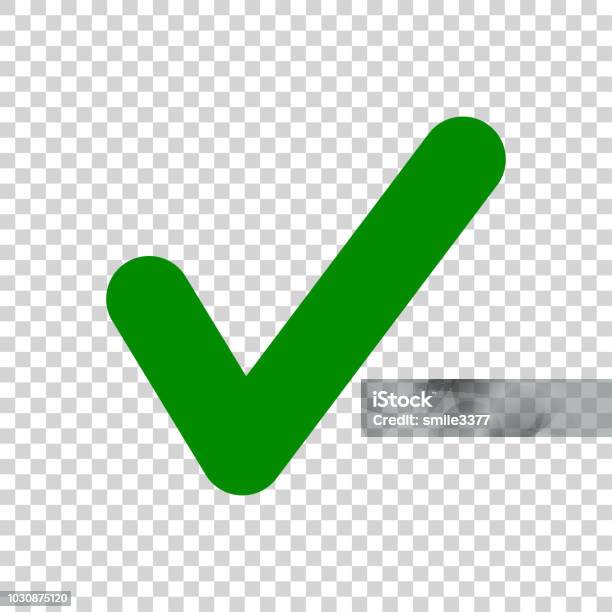 Green Check Mark Icon Isolated On Transparent Background Stock Illustration - Download Image Now