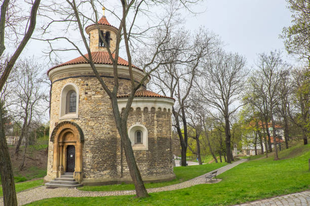 Oldest Rotunda of St. Martin in Vysehrad, Prague stock photo