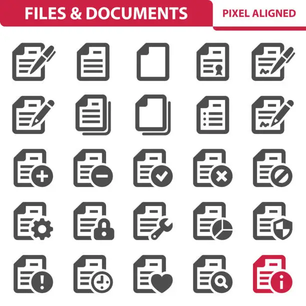 Vector illustration of Files & Documents Icons