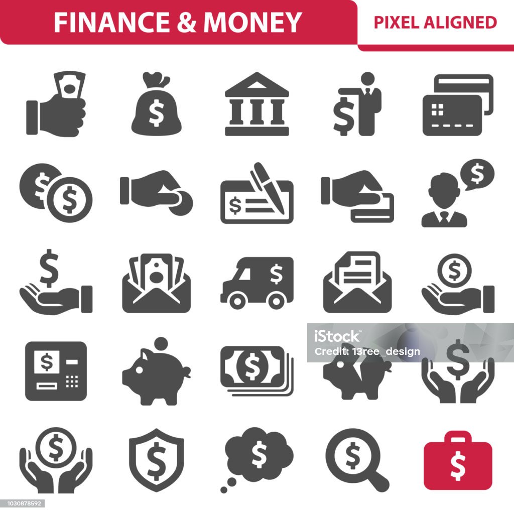 Finance & Money Icons Professional, pixel perfect icons, EPS 10 format. Icon stock vector