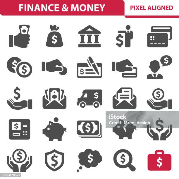 Finance Money Icons Stock Illustration - Download Image Now - Icon, Currency, Finance
