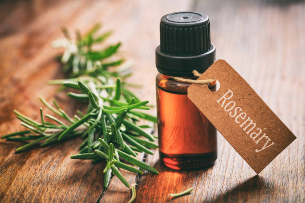istock Fresh rosemary on wooden background 1030882332
