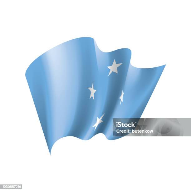 Föderierte Staaten Von Mikronesien Fahne Vektorillustration Auf Weißem