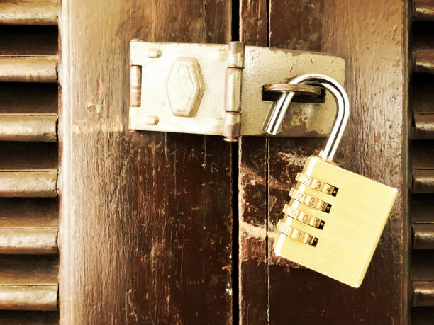 istock The wood door not lock by key 1030887556