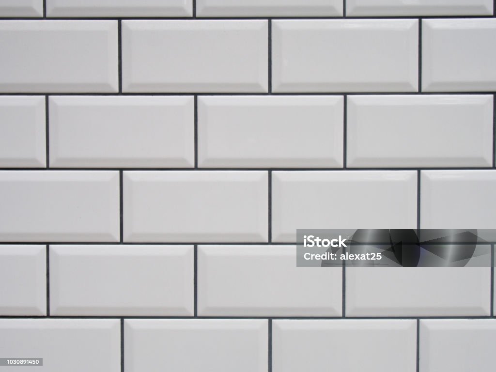 Blanc carreaux avec texture noir articulations - Photo de Carrelage libre de droits