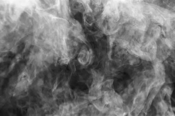 Photo of white smoke on black background