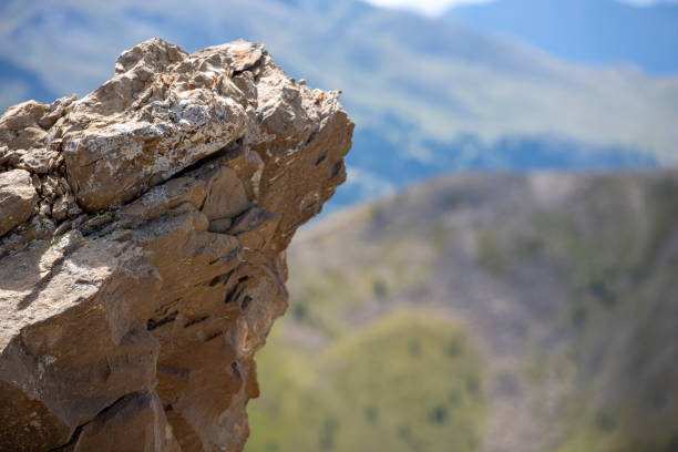 Rocky mountain close up with blurred background