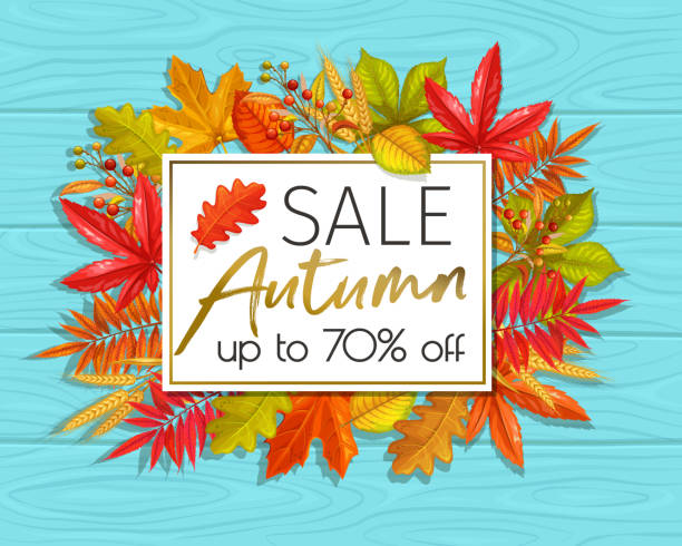 stockillustraties, clipart, cartoons en iconen met seizoensgebonden herfst banner - staghorn sumac