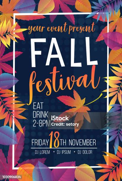Seasonal Autumn Banner Stock Illustration - Download Image Now - Autumn, Film Festival, Party - Social Event