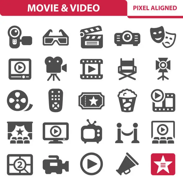 Vector illustration of Movie & Video Icons