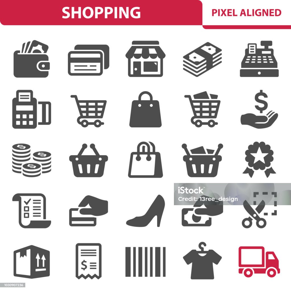 Shopping Symbole  - Lizenzfrei Icon Vektorgrafik