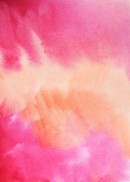 istock Red and pink color stains flow on orange color surface 1030908728