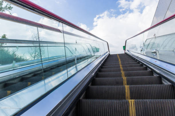 istock Escalator moving slowly upwards, in the subway exit in the city 1030912166