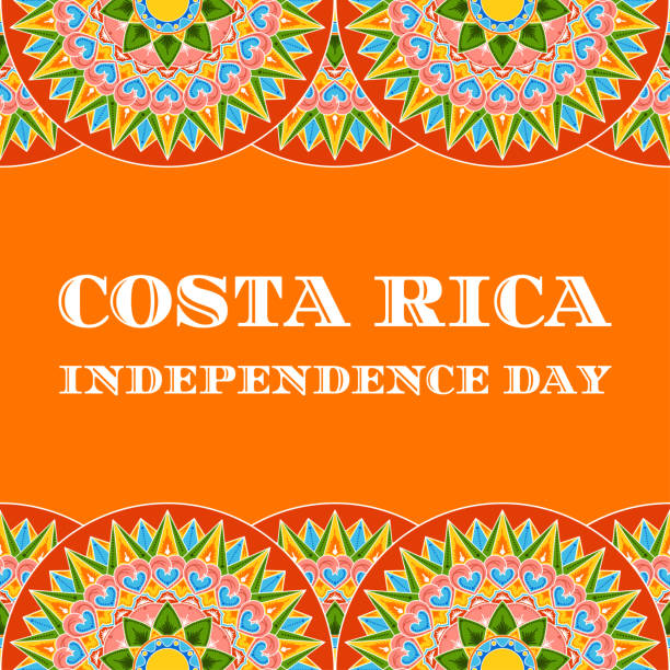 день независимости коста-рики, 15 сентября, иллюстрация вектора. дизайн шаблона фона для открытки, фестивального баннера, флаера или плаката - costa rica stock illustrations