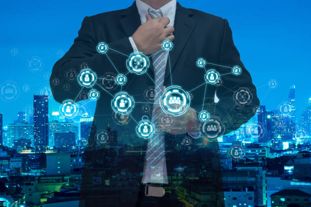 istock Digital Composite Image Of Businessman And Interface 1030918256