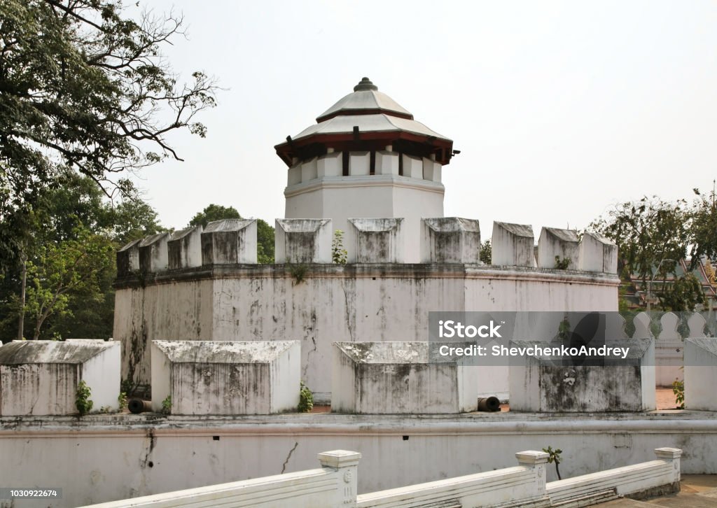 Fort Pom Mahakan in Bangkok. Kingdom of Thailand Architectural Dome Stock Photo