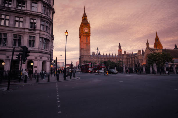 istock Big Ben By Road During Sunset In City 1030926926