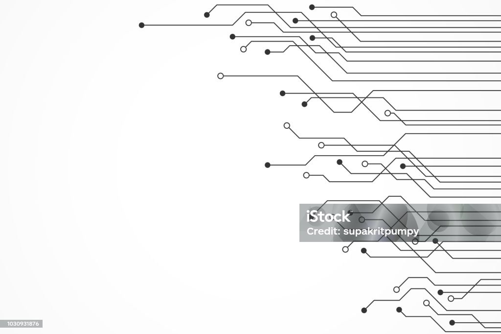 Abstrait de technologie, le modèle de carte de circuit imprimé - clipart vectoriel de Technologie libre de droits