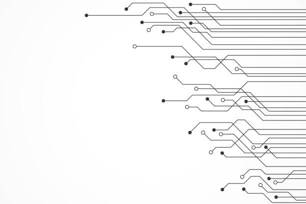 抽象技術の背景、回路基板パターン - サーキット場点のイラスト素材／クリップアート素材／マンガ素材／アイコン素材