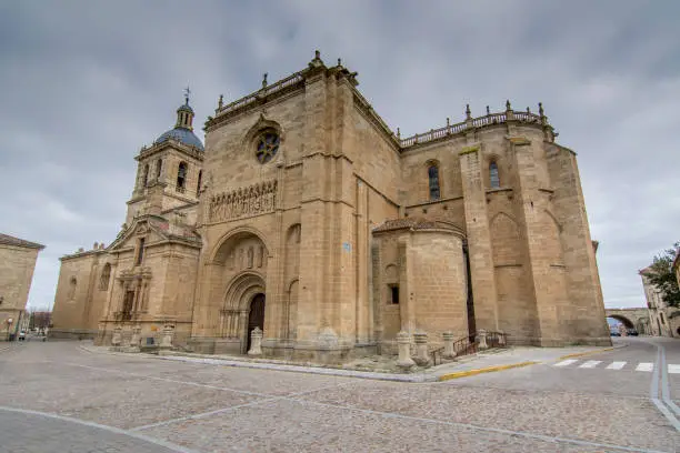 Photo of view of the small cathedral of the historic town of Ciudad Rodrigo  in the province of salamanca