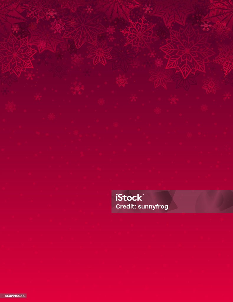 Fundo vermelho de Natal com flocos de neve e estrelas, ilustração vetorial - Vetor de Natal royalty-free