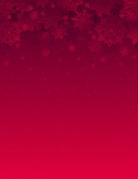 Vector illustration of Red christmas background with snowflakes and stars, vector illustration