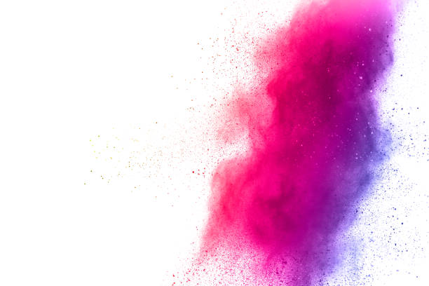 istock Abstract multicolored powder explosion on white background.  Freeze motion of color dust  particles splash. Painted Holi 1030940810