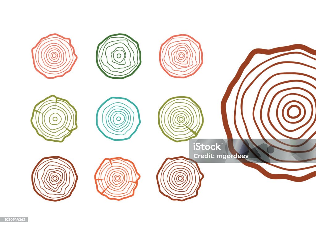 Tree Ring Outline Vector Tree Rings Background Wood Ring Line Vector Stock Illustration ...
