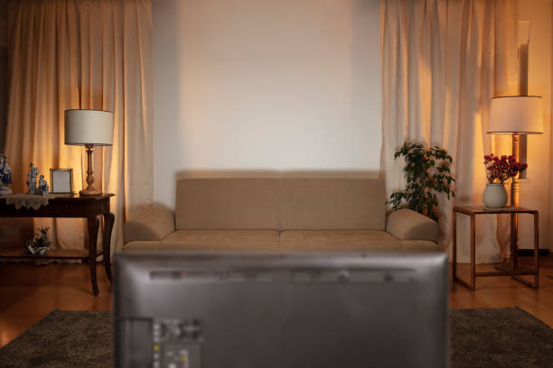 istock Colorful living room with TV set 1030944382