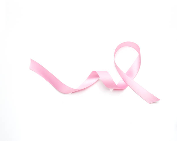 istock Pink breast cancer ribbon on white background 1030948944