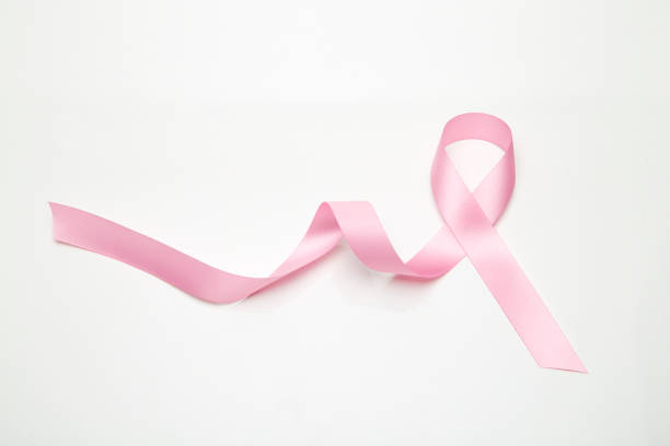 istock Pink breast cancer ribbon on white background 1030948980