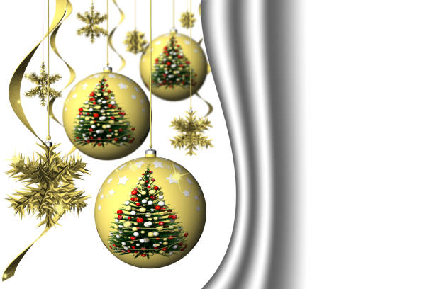 3D illustration. Christmas. Christmas decoration with space for text. White background.