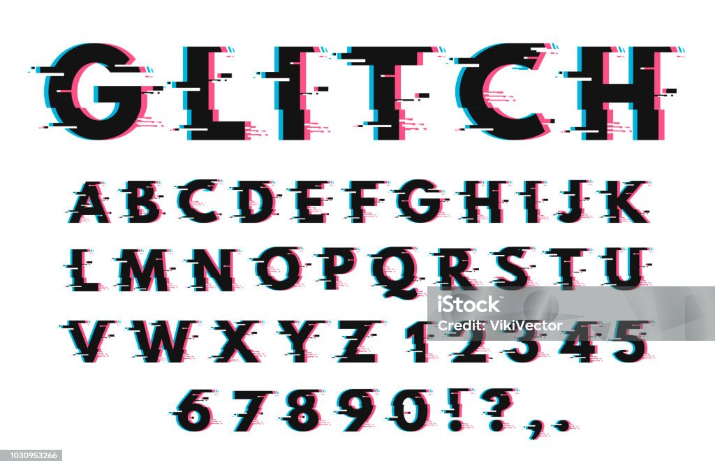 Glitch-Schriftsatz - Lizenzfrei Problem Vektorgrafik