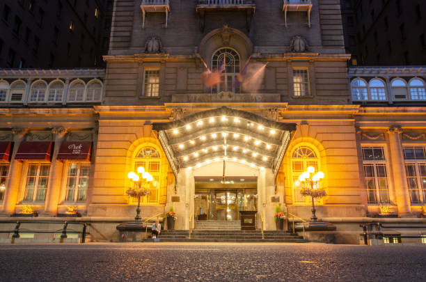 The entrance to the Fairmont Palliser hotel on 9th Avenue in Calgary, Alberta, Canada on the 28th July 2018