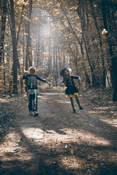istock Funny walking zombi in forest 1030985638