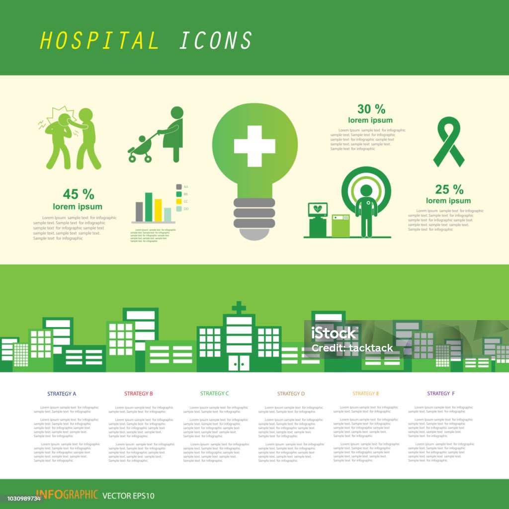 Green Hospital Icon Set Stock Illustration - Download Image Now - Bed