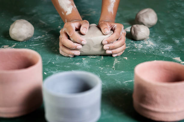 istock Young artist working on a potter ’s wheel 1030989818