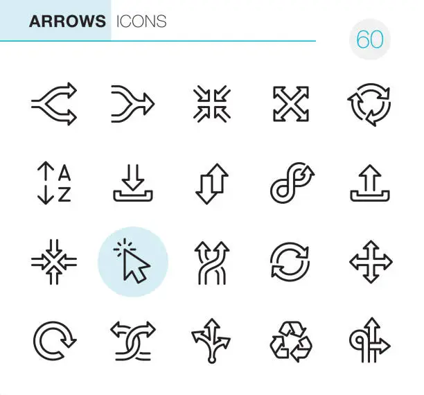 Vector illustration of Arrows - Pixel Perfect icons