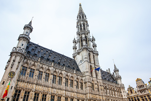 BRUSSELS, BELGIUM - MARCH, 2018: Brussels town hall building located on the famous Grand Place