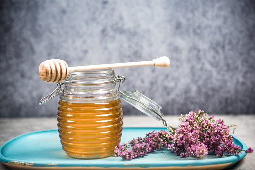 Organic honey from autumn heathers