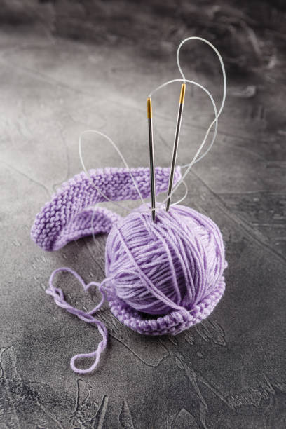 istock Knitting wool and knitting needles, knitting equipment 1031014188